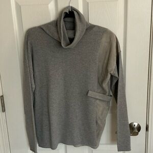Fabiana Filippi Merino/Silk/Cashmere & Suede Gray Turtleneck Sweater for Women